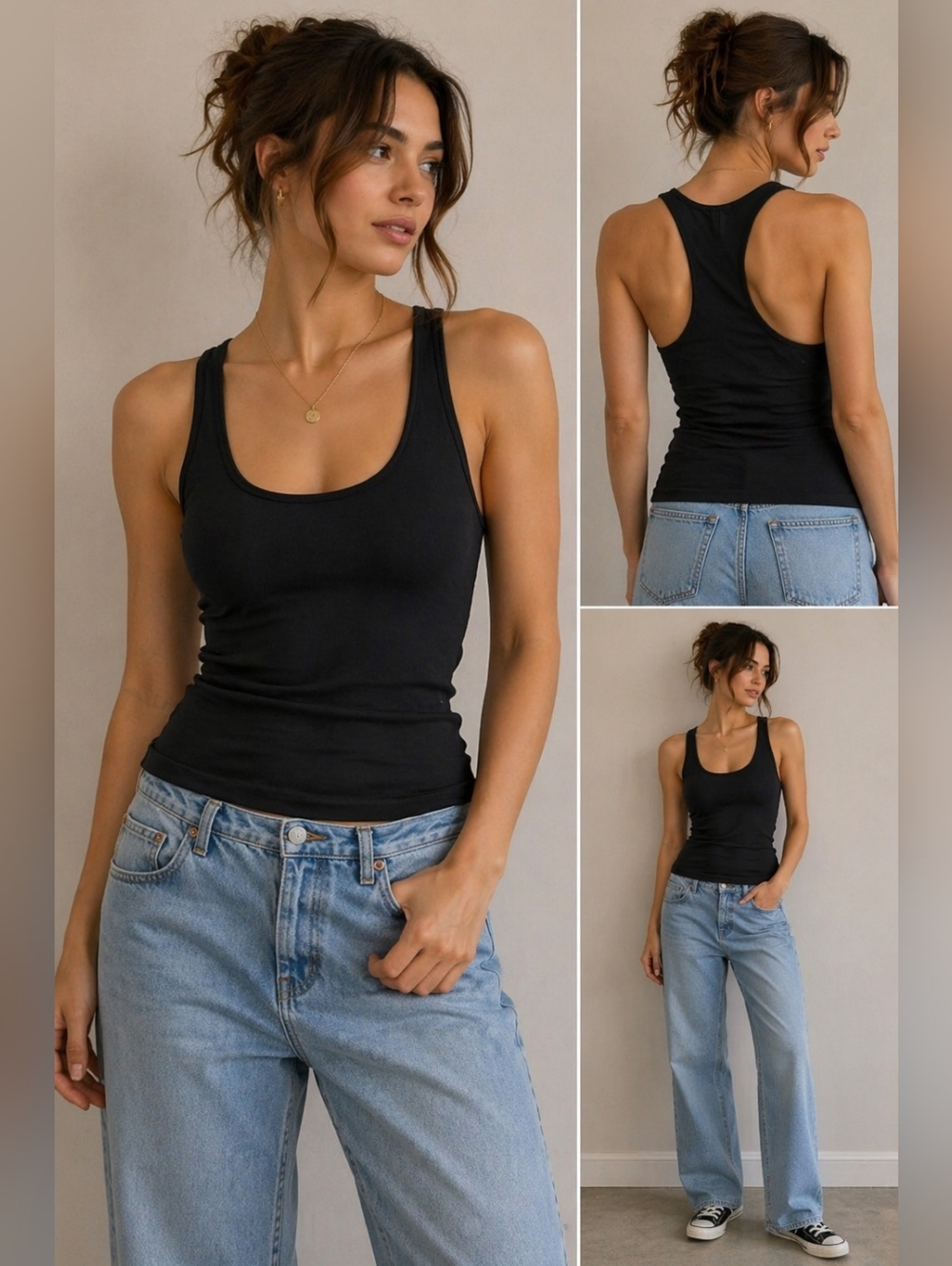 ATM Modal Rib Boy Tank Top Black Racerback Soft Comfortable Summer Sexy Badie M